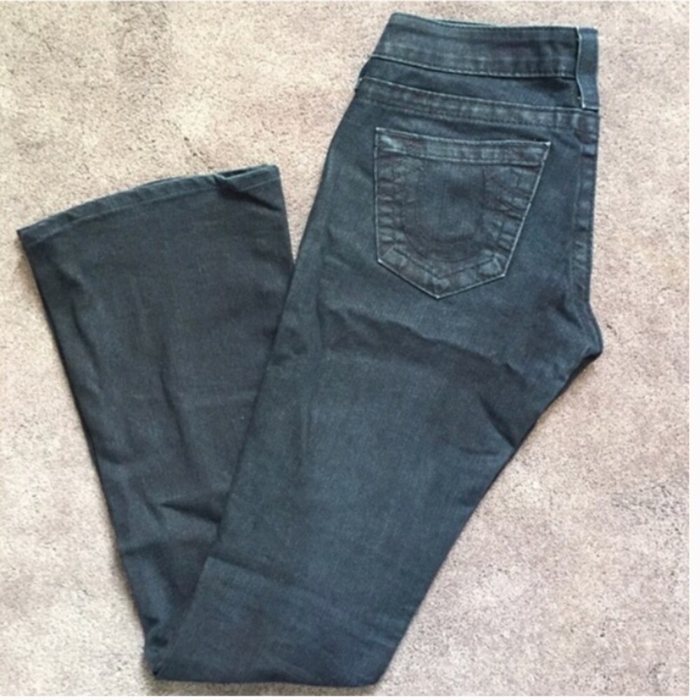 True Religion Dark Wash Bootcut Low Rise Jeans